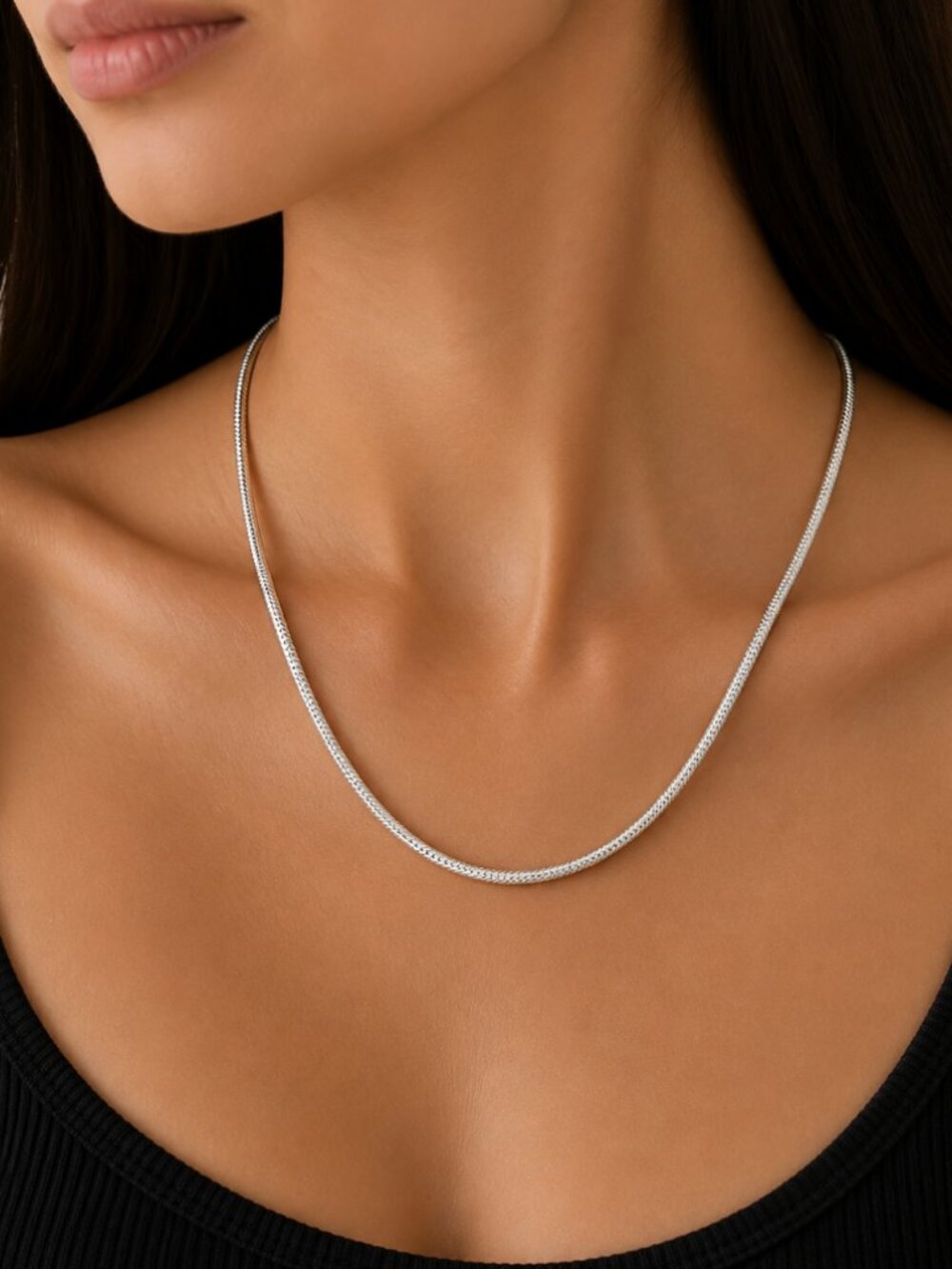 925 Sterling Silver Thin Snake Chain Necklace Snake Chain 3 MM Stackable Chain